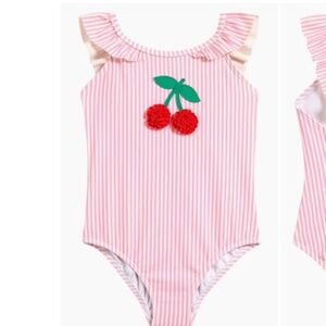Mini Boden Cherry Frilly  Swimsuit 4/5